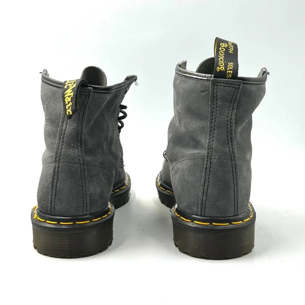 Dr Martens Grey Suede Boots - Picture 3 of 10